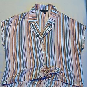 Colorful button down crop top